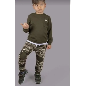 Kamuflaj Asker Sweatshirt Eşofman Takımı Alt Üst Takım-Haki Yeşil(1BEDEN BÜYÜK ALINIZ)