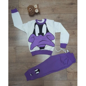 Kız Çocuk Daısy Baskılı Kompak Penye İkili Takım