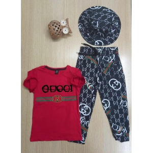 Kız Çocuk Şapkalı Üçlü Takım