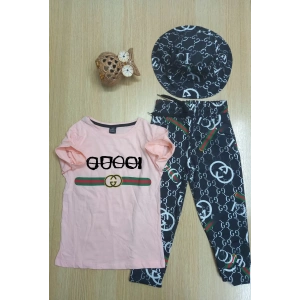 Kız Çocuk Şapkalı Üçlü Takım