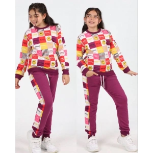 Kız Çocuk Smile Baskılı Kompak Penye İkiliTakım