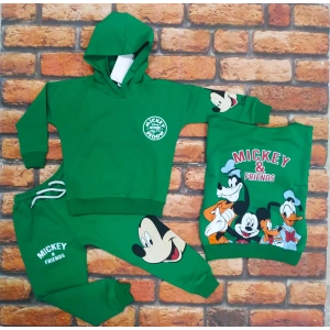 Dısney Karekter Baskılı Kapüşonlu 2İplik Kompak Penye İkili Takım