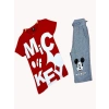Erkek Çocuk Kırmızı Mickey Mouse İkili Takım