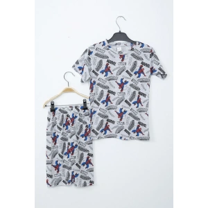 Erkek Çocuk Siperman Baskılı Şortlu İkili Takım