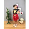 Kız Çocuk Minnie Mouse Eteklli Taçlı Üçlü Takım