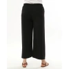 Kadın Siyah Beli Lastikli Büyük Beden Ayrobin Pantolon