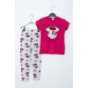 Kız Çocuk Fuşya Minnie Mouse Taytlı İkili Takım