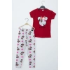 Kız Çocuk Kırmızı Minnie Mouse Taytlı İkili Takım