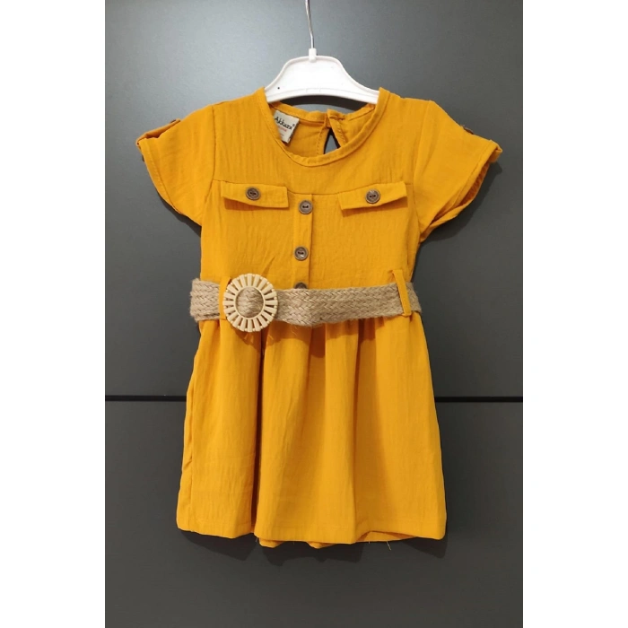 Kız Çocuk Akku Kids Düğmeli Elbise