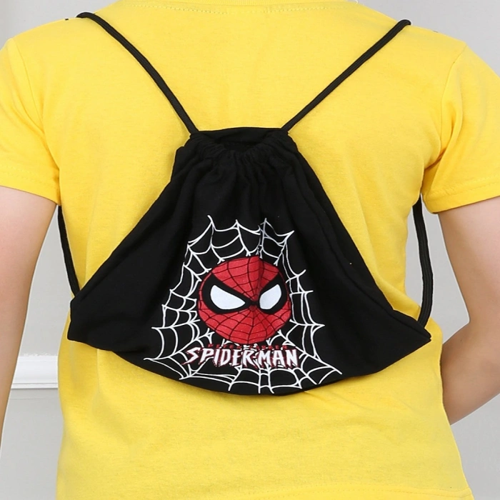 Erkek Çocuk Sarı Spiderman Çantalı Maskeli Dörtlü Takım