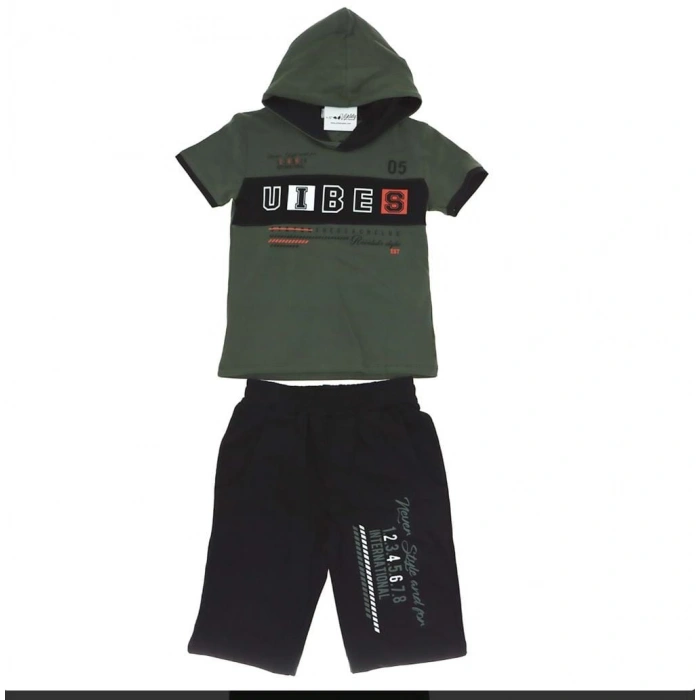 Erkek Çocuk Uıbes Baskılı Şortlu İkili Takım