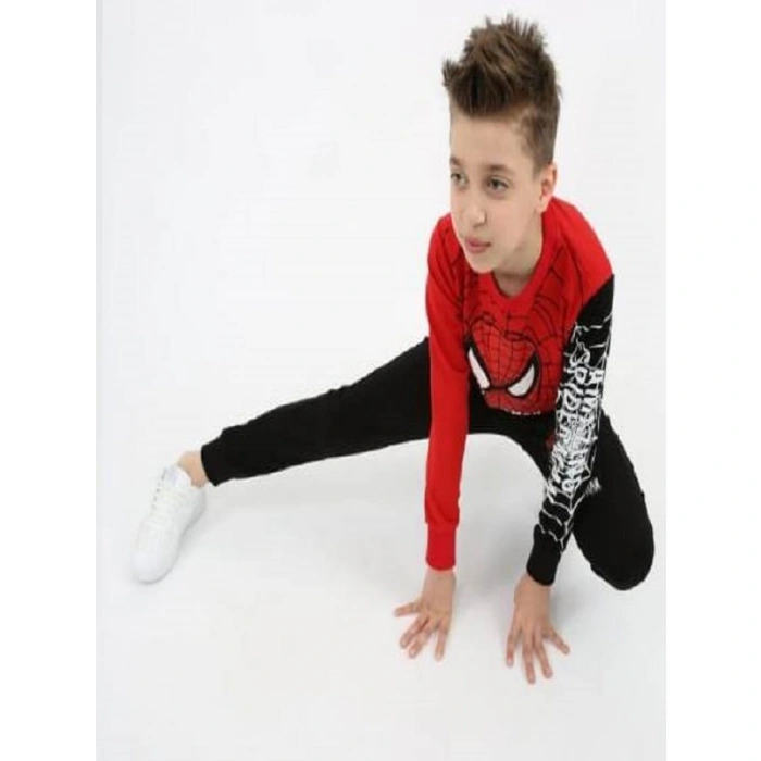 Erkek Çocuk Spiderman Baskılı Kompak Penye İkili Takım