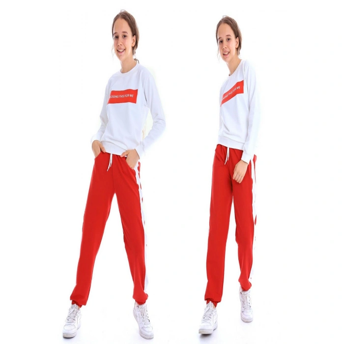 Kız Çocuk For Me Baskılı Kompak Penye İkili Takım