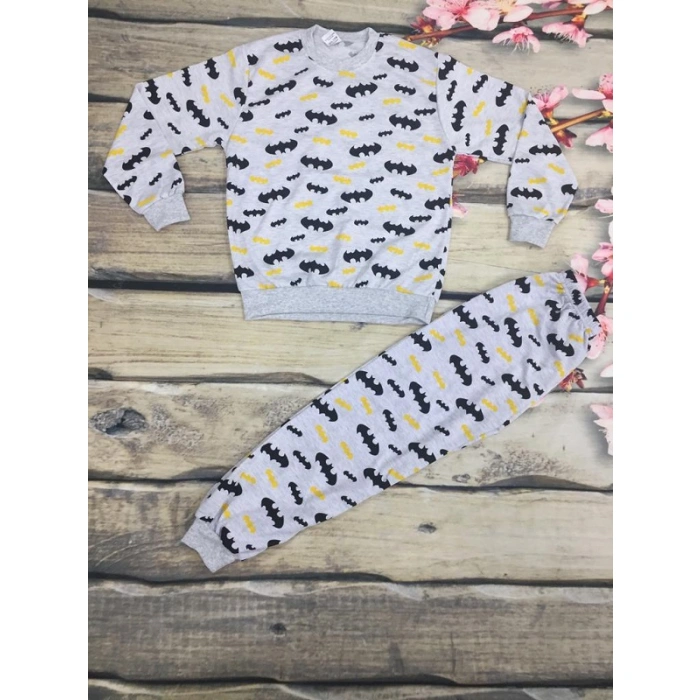 Erkek Çocuk Batman Baskılı Mevsimlik Şardonlu İkili Takım