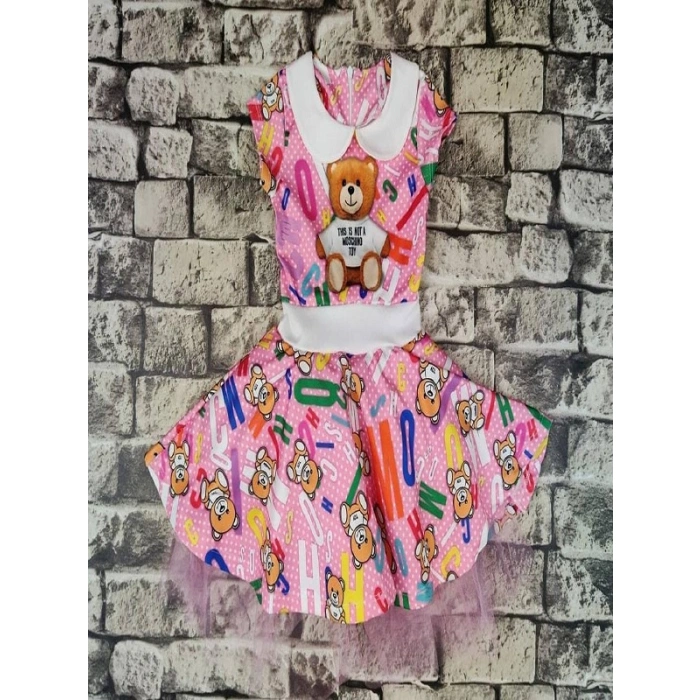 Kız Çocuk Mochino İçi Tüllü Elbise