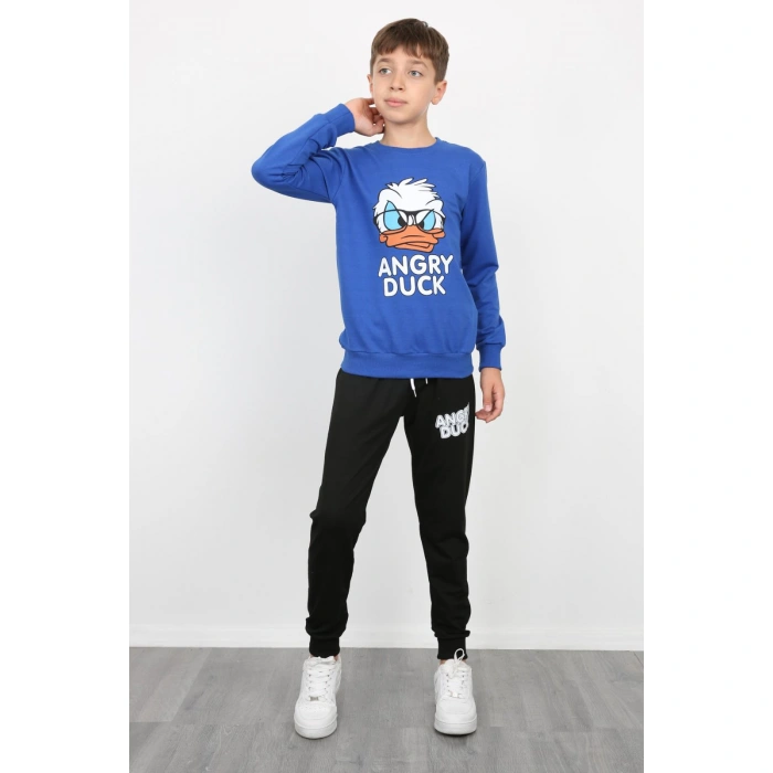 Erkek Çocuk Angry Duck Baskılı Kompak Penye İkili Takım