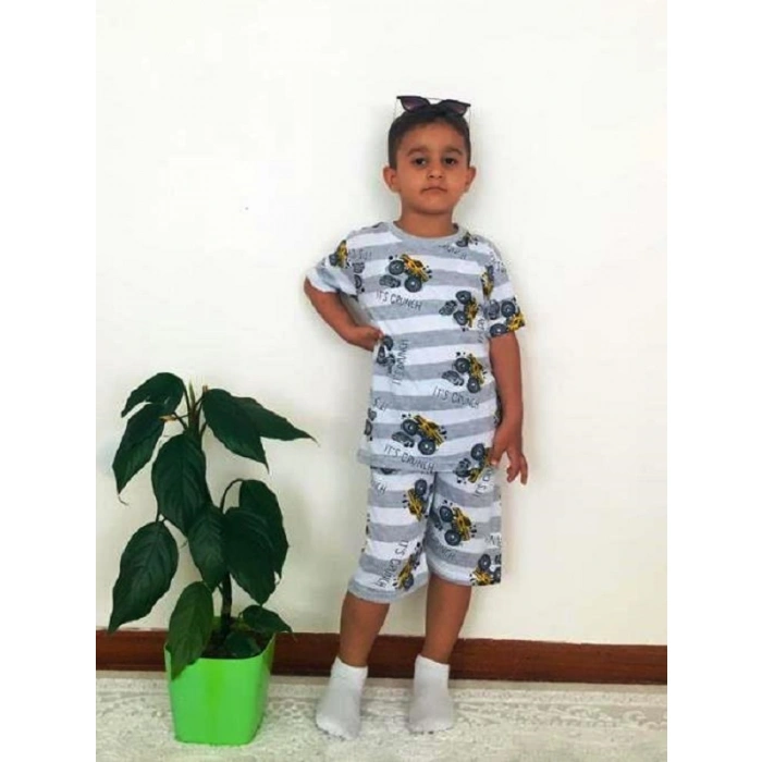 Erkek Çocuk Arabalı Şortlu İkili Takım