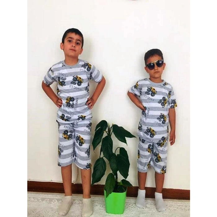Erkek Çocuk Arabalı Şortlu İkili Takım
