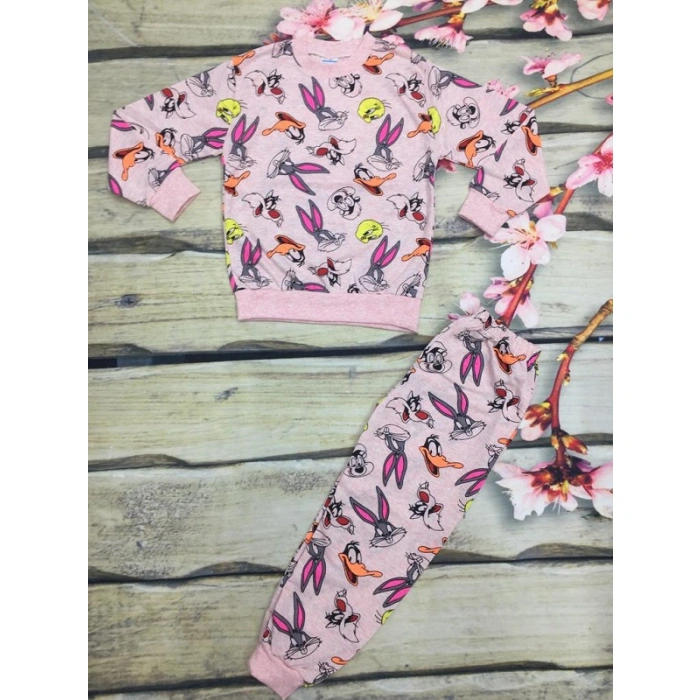 Kız Çocuk Karakter Baskılı Mevsimlik İkili Takım