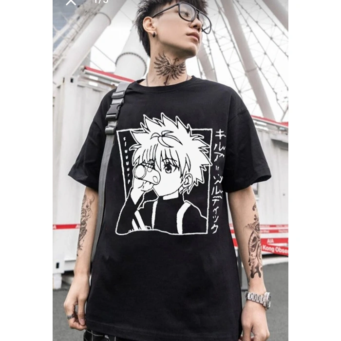 Unisex Siyah Renk Bisiklet Yaka Oversize Fit Geniş Kalıp Tişort 