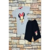 Kız Çocuk Gri Minnie Mouse Şortlu İkili Takım