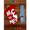 Erkek Çocuk Kırmızı Mickey Mouse İkili Takım