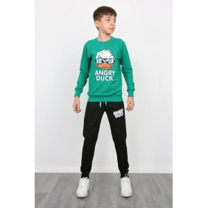 Erkek Çocuk Angry Duck Baskılı Kompak Penye İkili Takım