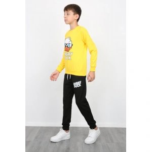 Erkek Çocuk Angry Duck Baskılı Kompak Penye İkili Takım