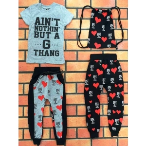 Erkek Çocuk Gri Aınt Çantalı Üçlü Takım