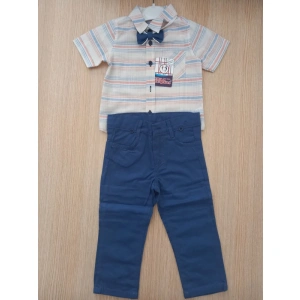 Erkek Çocuk Keten Gömlek & Lacivert Keten Pantolon