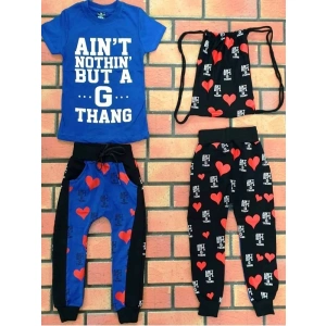 Erkek Çocuk Mavi Aınt Çantalı Üçlü Takım