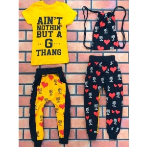 Erkek Çocuk Sarı Aınt Çantalı Üçlü Takım