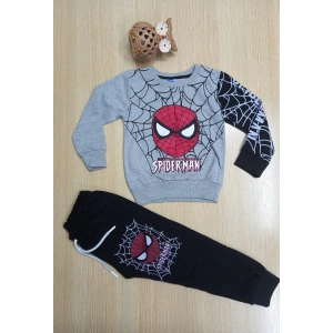 Erkek Çocuk Spiderman Baskılı Kompak Penye İkili Takım