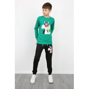 Erkek Çocuk Tom Jerry Baskılı Kompak Penye İkili Takım