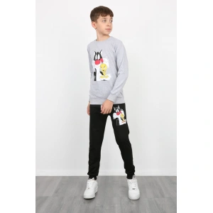 Erkek Çocuk Tom Jerry Baskılı Kompak Penye İkili Takım