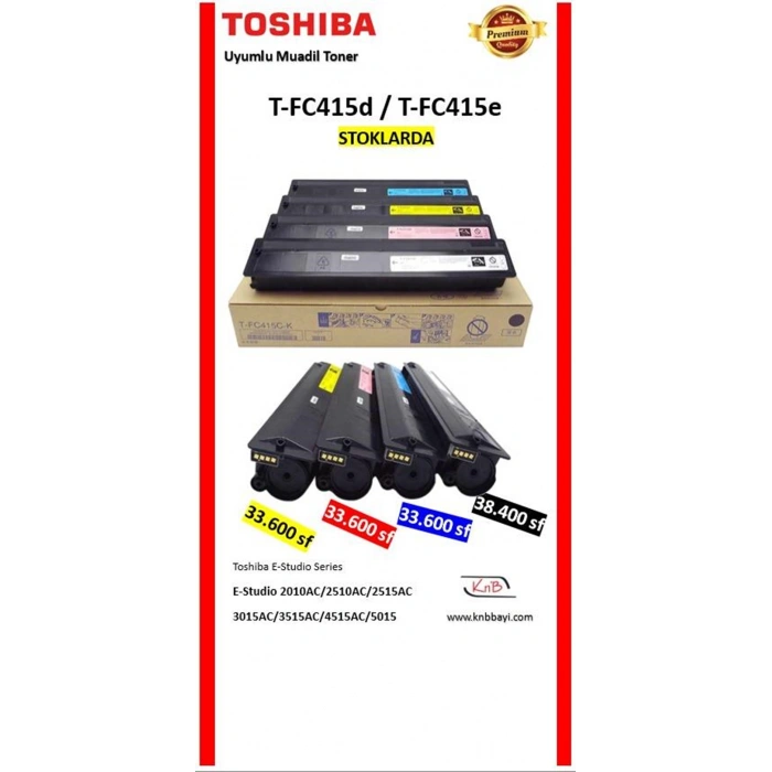 ~(Premium) Muadil Toner~ Toshiba uyumlu TFC415D/E-Studio 3015AC/3515AC/5015AC/2110AC -33.6K - Sarı