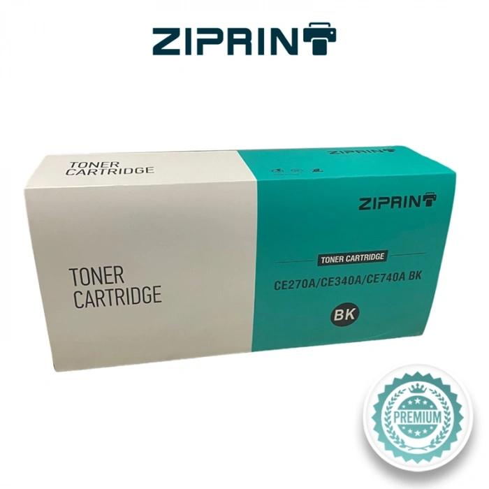 Muadil Toner HP uyumlu (ZIPRINT) CE270A/CE340A/CE740A SİYAH 13.5K Koli İçi 6 Ad.