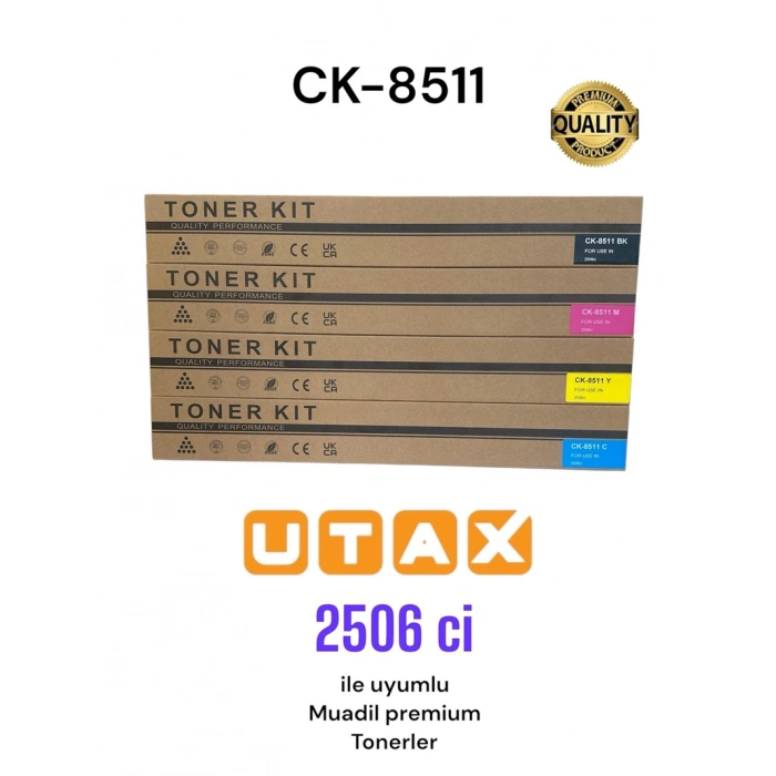 ~Muadil Toner~ Utax uyumlu (Premium) CK8511/2506ci/2507ci (160gr) 12K - Kırmızı