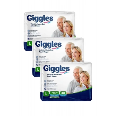 Giggles Belbantlı Yetişkin Hasta Bezi Büyük Boy L Beden 30 Lu x 3 Adet