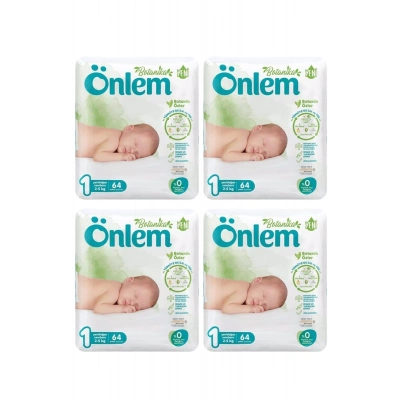Önlem Botanika 1 Beden Bebek Bezi Yenidoğan Newborn 64 Lü x 4 Adet