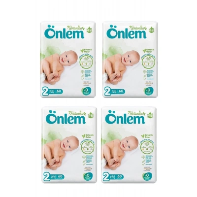 Önlem Botanika 2 Beden Bebek Bezi İkili Jumbo Mini 60 Lı x 4 Adet