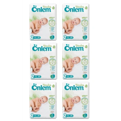 Önlem Botanika 2 Beden Bebek Bezi İkili Jumbo Mini 60 Lı x 6 Adet