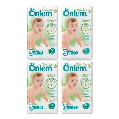 Önlem Botanika 3 Beden Bebek Bezi İkili Jumbo Midi 50 Li x 4 Adet