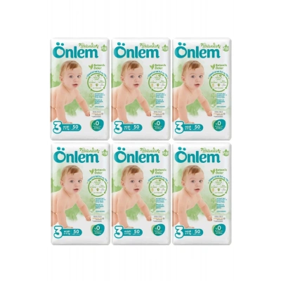 Önlem Botanika 3 Beden Bebek Bezi İkili Jumbo Midi 50 Li x 6 Adet