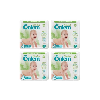 Önlem Botanika 4 Beden Bebek Bezi Aylık Fırsat Paketi Maxi 100 Lü x 4 Adet