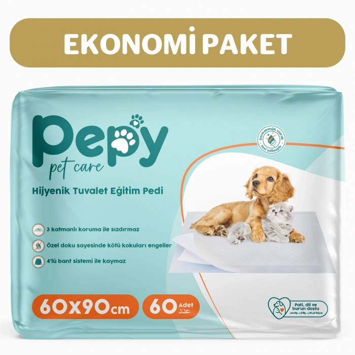 PEPY 60x90 Hijyenik Tuvalet Eğitim Pedi 30lu 2 Paket 60 Adet