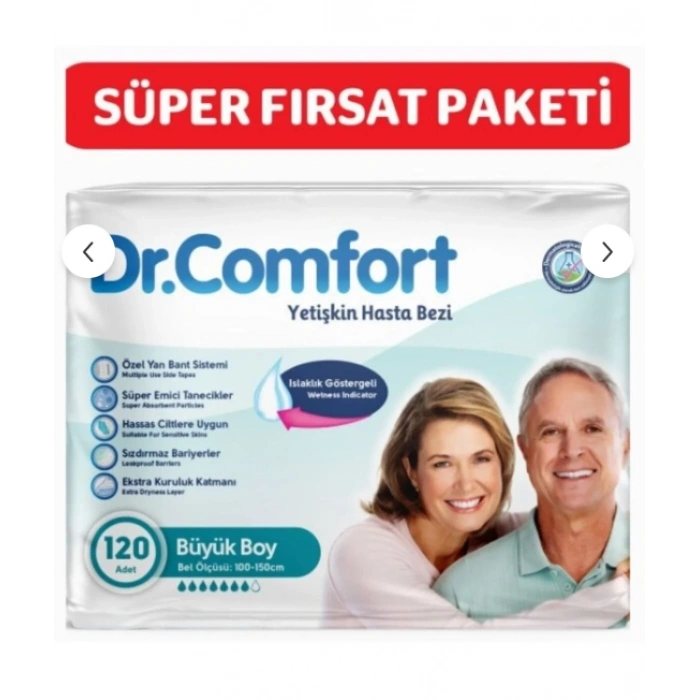 Dr.Comfort Yetişkin Bel Bantlı Hasta Bezi Large 30lu 4 paket 120 adet