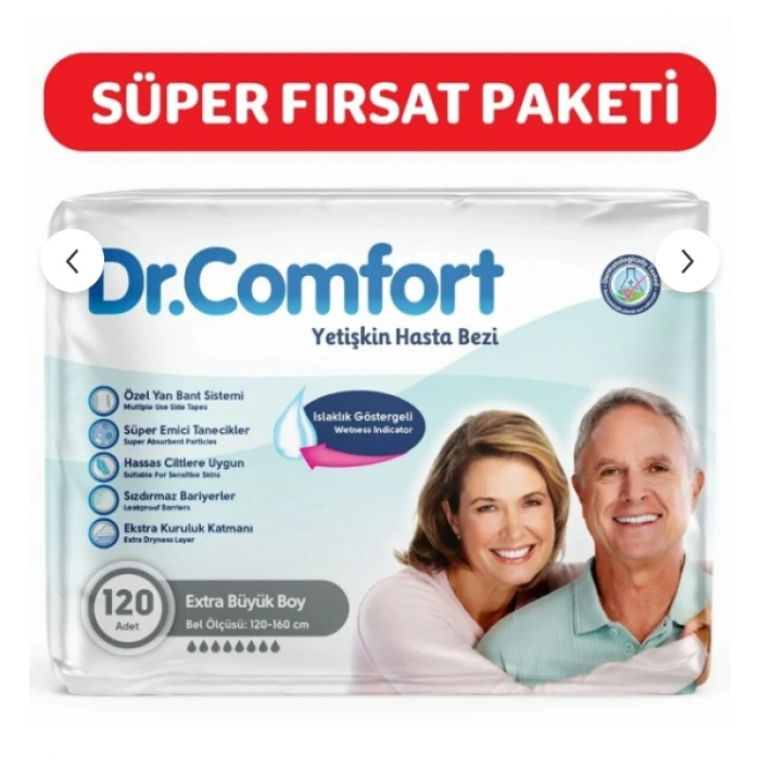 Dr.Comfort Yetişkin Bel Bantlı Hasta Bezi Ekstra Large 30lu 4 paket 120 adet