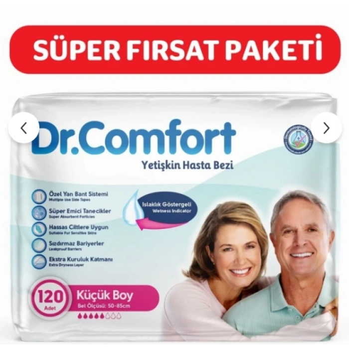Dr.Comfort Yetişkin Bel Bantlı Hasta Bezi Small 30lu 4 paket 120 adet