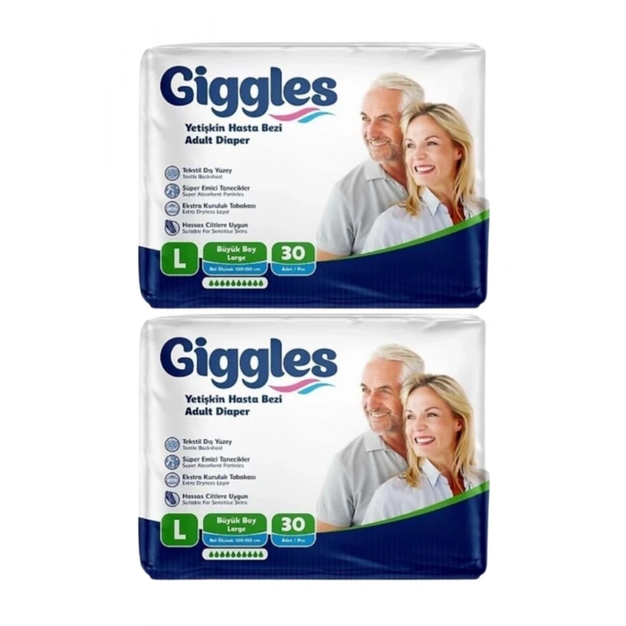 Giggles Belbantlı Yetişkin Hasta Bezi Büyük Boy L Beden 30 Lu x 2 Adet